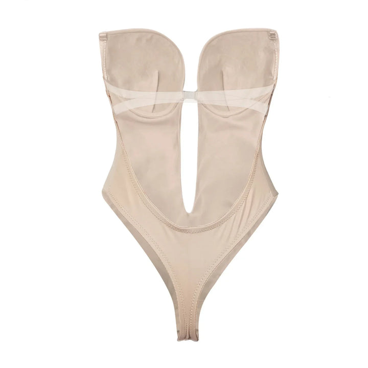 Elegance Contour Bodysuit – Deep V-Neck Shapewear