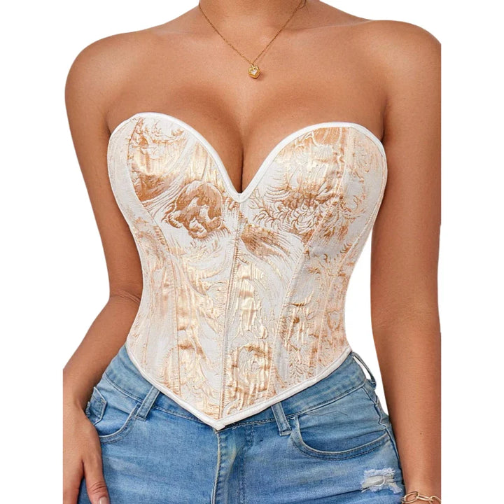 Corset romantique fleuri – Overbust sculptant floral