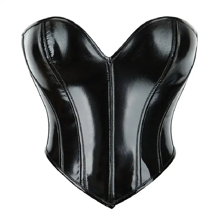 Corset sans bretelles en similicuir – à lacets