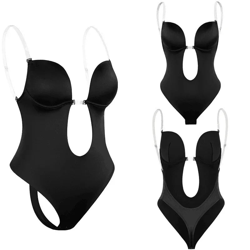 Elegance Contour Bodysuit – Deep V-Neck Shapewear