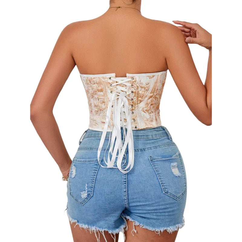 Corset romantique fleuri – Overbust sculptant floral