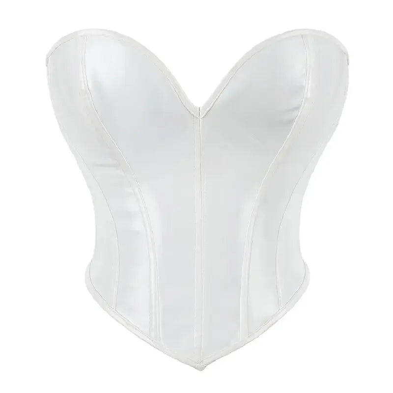 Corset sans bretelles en similicuir – à lacets