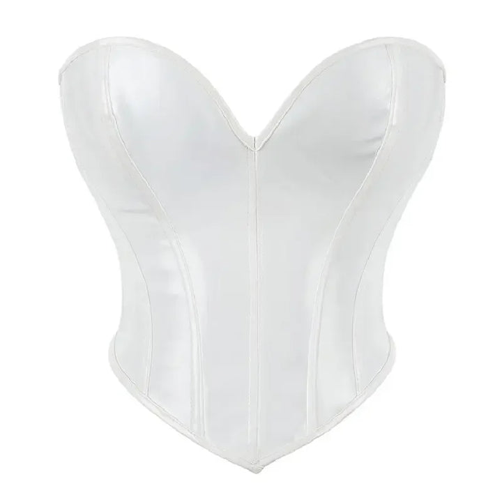 Corset sans bretelles en similicuir – à lacets