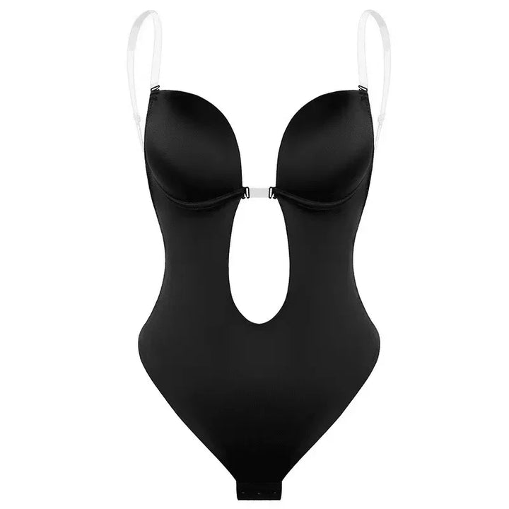 Elegance Contour Bodysuit – Deep V-Neck Shapewear